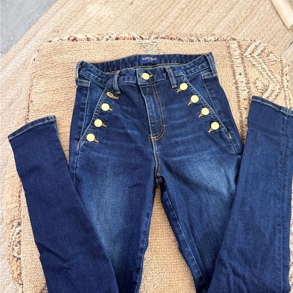 Ramy Brook Dark Blue Jeans with Gold Buttons